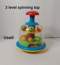 Fun Time Spin Top Toy Plastic ~ Push Top Lever To Make It Spin - Orange ... - $6.00