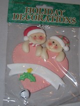 Commodore Resin Ornament - NEW - Baby Pink Heart With Bell - $6.15
