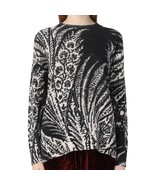 Etro Brown Cream Foliage Floral Oversize Coated Wool Sweater sz 40 / M D... - $12,110.78 MXN
