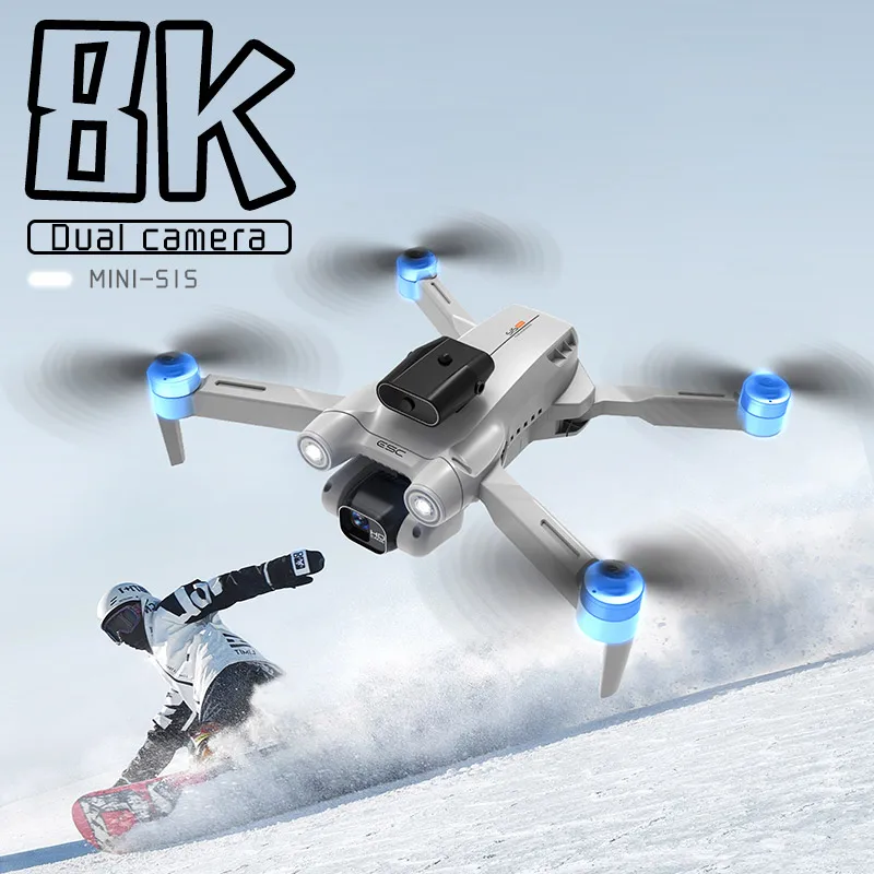 New LS S1S Mini Drone 4K Professional 8K Dual Camera Obstacle Avoidance Optic - £100.91 GBP+