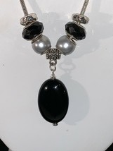 Onyx Pendant &amp; Bead Set W/Choice of 16&quot; 18&quot; or 24&quot; Dione Necklace (NA228 229) - £14.36 GBP+