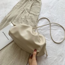 Women Bag Cloud-wrapped Soft Leather Madame Single Shoulder Slant Dumpling Bag H - £18.74 GBP