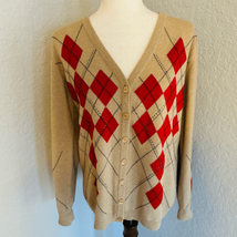 ESCADA Argyle Wool Cashmere Blend Cardigan Luxury Sweater 42 Euro, Large... - £183.14 GBP