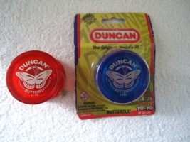 Lot Of 2 Duncan Butterfly Yo Yo&#39;s,1, &quot; NIP &quot; Blue One,1,Used Red One &quot; G... - £15.43 GBP