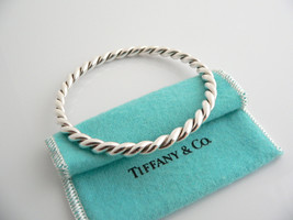 Tiffany &amp; Co Silver Twist Twirl Bangle Bracelet Stackable Gift Pouch Love T Co - £411.80 GBP