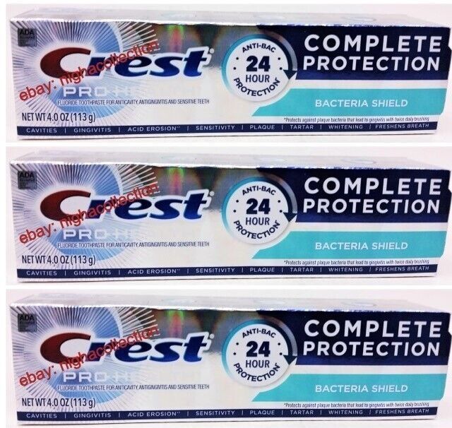 Lot 3 x Crest Pro-Health Complete Protection Bacteria Shield Toothpaste 09/2025 - $28.59