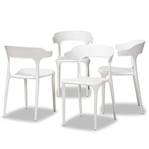 Baxton Studio Gould Modern Transtional Beige Plastic 4-Piece Dining Chair Set - $218.99