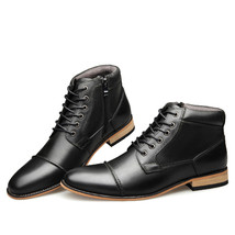 New Arrival Plus Size 40-50 Fashion Genuine Leather Men Boots Lace Up Short Boot - £63.37 GBP