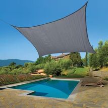 VIGORO 12 ft x 12 ft Outdoor Square Shade Sail Stone Gray Sun &amp; Heat Pro... - €41,15 EUR