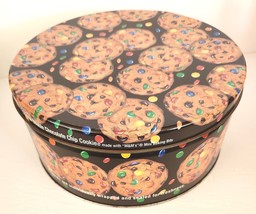 M&amp;M&#39;s Candy Collectible Cookie Tin Double Chocolate Large 10 Inch Diameter RARE - £35.92 GBP