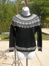 NWT TALBOTS BLACK&amp;WHITE SHETLAND SWEATER PP $89.50 - £23.97 GBP