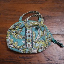 VERA BRADLEY Aqua Green Floral Cotton Small Mini Clutch Purse 7.75” x 5.5” - £11.84 GBP