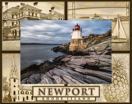 Newport Rhode Island Laser Engraved Wood Picture Frame Landscape (3 x 5)  - $25.99