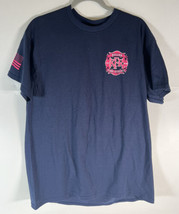 Keller Texas Fire Rescue Patriotic Breast Cancer Fire Department Pink Sh... - £11.89 GBP