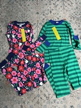 2 new sets Hanna Andersson Long John Pajama Flowers Green Stripes Size 8 NWT - $40.10