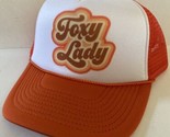 Vintage 1970s Foxy Lady Hat Trucker Hat Adjustable snapback Orange Hat u... - $17.55