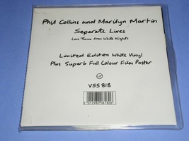 Phil Collins Separate Lives White Vinyl 45 Rpm Record Film Poster UK Virgin - £12.56 GBP