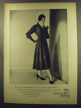 1949 Bergdorf Goodman Ad - Hollander Featherlight Brand Russian Broadtail Fur - £14.52 GBP