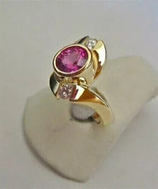 2.0Ct Round Cut Simulated Pink Ruby Engagement Solitair Ring 925 Sterling Silver - £104.45 GBP