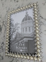 Bombay Jeweled Pearl Heavy Metal 4x6 Photo Frame - $50.00