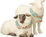 Lenox First Blessing Nativity Sheep Figurine Pair Lamb Bell Collar Chris... - $168.00