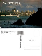 California San Francisco Bay Seagulls Sail Boats Skyline Skyscraper VTG Postcard - £7.47 GBP