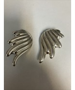 Vtg Taxco Mexico Large 1.5”  925 Sterling Silver Scalloped Clip On Earrings - $726.74 MXN