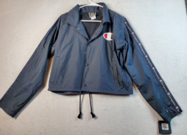 Champion Jacket Women Medium Black 100% Polyester Long Sleeve Pocket Button Down - £18.80 GBP