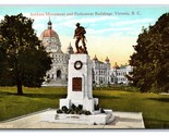 Soldier Monument Parliament Buildings Victoria BC Canada UNP DB Postcard... - $2.92
