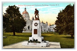 Soldier Monument Parliament Buildings Victoria BC Canada UNP DB Postcard B19 - £2.29 GBP