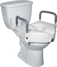 Drive Medical RTL12027RA 2-in-1 Raised Toilet Seat 5&quot; w/Removable Padded... - £15.29 GBP