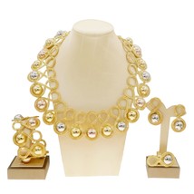 2022 Fashion Brazil Gold Plated Jewelry Set Exquisite Handmade Woman Big Necklac - £119.14 GBP