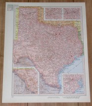 1951 Vintage Map Of Texas Houston Dallas / Verso Tennessee Nashville Memphis - £17.22 GBP