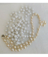 Faux Pearls Costume Jewelry Ivory White 11.5&quot; 28&quot; - £4.67 GBP