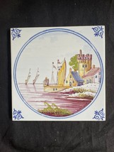 Antique Dutch Delft Makkum polychrome  Tile  20th  century - $49.00