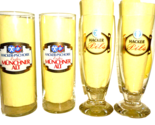4 Hacker Pschorr Paulaner Lowenbrau Spaten Munich German Beer Glasses - £11.95 GBP