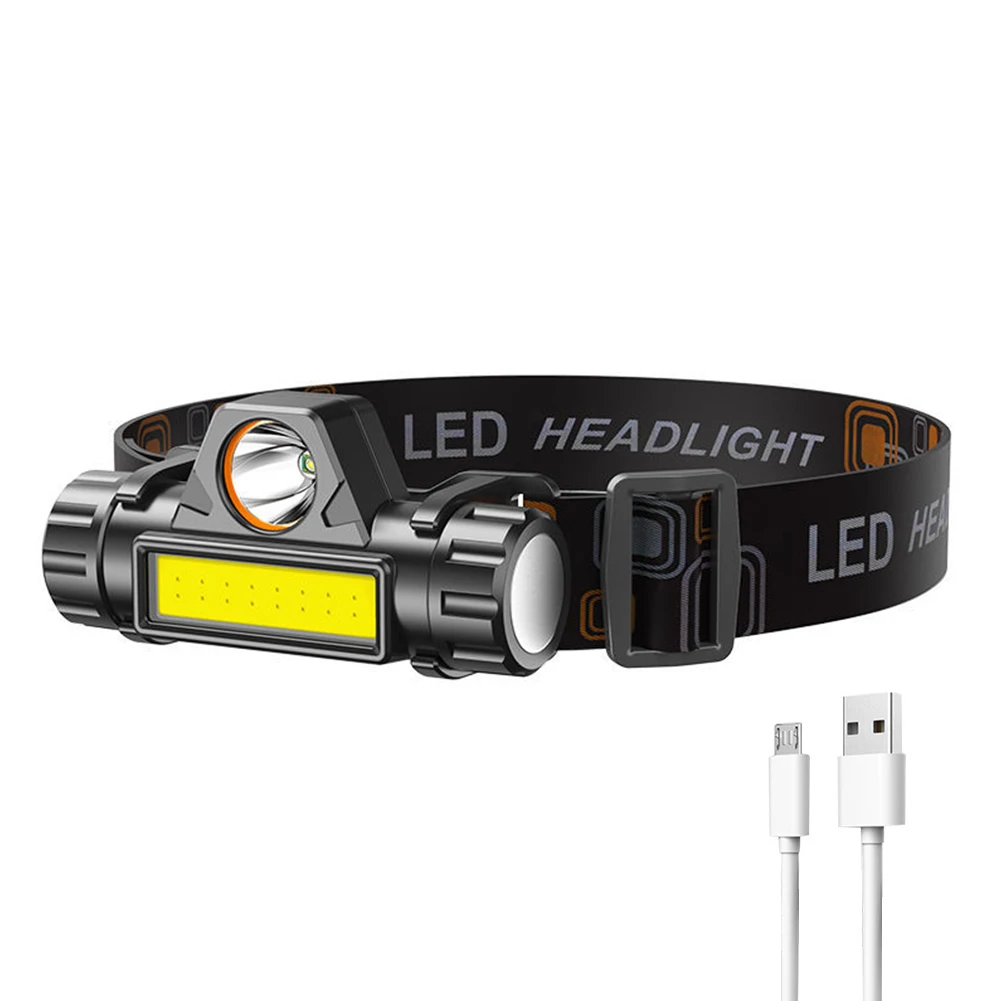 XPE+COB Camping Head Torches 150LM 400mAh Strong Light Flashlights Micro-USB - £9.80 GBP+