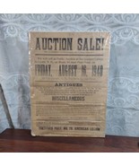 1940 Auction Poster ORIGINAL Lyme N.H. Fairlee Thetford VT - RT 10 POST ... - £37.01 GBP