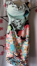 A3 Design Floral Butterfly Sweetheart Sleeveless Dress Size Small - £39.96 GBP