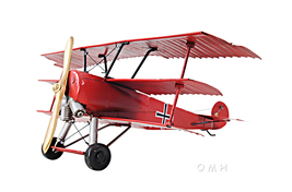 1917 Red Baron Fokker Triplane 12.5&quot; WWl Model Home Decor Fully Assemble... - $99.71