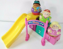 Weeble Wobbles Slide, 1 2 3 Steps, &amp; 3 Rolling Figures Hasbro 2000 Toys - £6.24 GBP