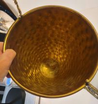 Hammered Brass or Copper Bucket with Handles from India image 3