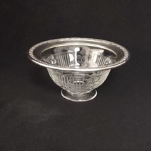 Gorham Sterling Silver B555 Rim Etched Glass Bowl Art Deco Vintage 5-7/8 x 2-7/8 - £33.46 GBP