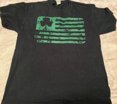 Mens T shirt graphic St Patrick’s Day clover flag green Large - $14.01