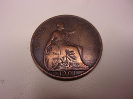 1901 English One Penny UK Large Cent 1c Great Britain! - £13.38 GBP