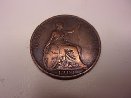 1901 English One Penny UK Large Cent 1c Great Britain! - $318.86 MXN