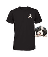 Funny Portuguese Water Dog Peeking Pocket Tshirt Cute Puppy Dog Lover Te... - $25.11 CAD+