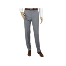 Mens Mantoni Flat Front Pants All  Wool Super 140's Classic Fit 46306-2 Gray image 3