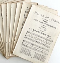 Prayer &amp; Praise Hymns Sheet Music 1883 Victorian Ephemera For Crafts Pap... - £31.45 GBP