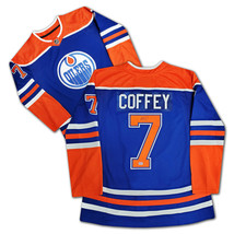 Paul Coffey Autographed Blue Edmonton Oilers Jersey - £191.35 GBP